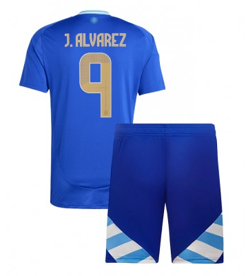 Argentina Julian Alvarez #9 Bortatröja Barn Copa America 2024 Kortärmad (+ Korta byxor)